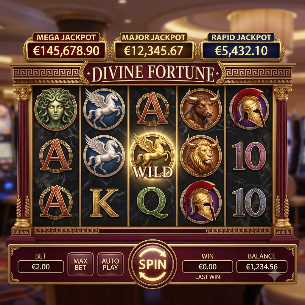 Слот Divine Fortune с греческой мифологией и тремя джекпотами